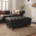 Montgomery Footstool in Ash Leather