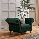 Montgomery Armchair in Bottle Green Velvet