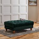 Montgomery Footstool in Bottle Green Velvet