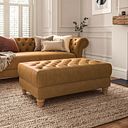 Montgomery Footstool in Brown Leather