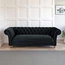 Montgomery 3 Seater Sofa in Charcoal Velvet