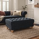 Montgomery Footstool in Charcoal Velvet