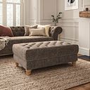 Montgomery Footstool in Arlan Smokestone Fabric
