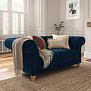 Montgomery 2 Seater Sofa in Navy Velvet