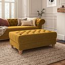 Montgomery Footstool in Saffron Velvet