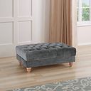 Montgomery Footstool in Steel Velvet