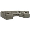 Morgan Large U-Shape Modular Corner Sofa in Olive Green Fabric - Group 11