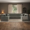 Morgan Large U-Shape Modular Corner Sofa in Olive Green Fabric - Group 11