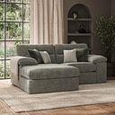 Morgan Modular 2 Seater Left Hand Compact Chaise Sofa in Olive Green Fabric - Group 12