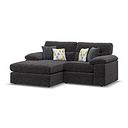 Morgan Modular 2 Seater Left Hand Compact Chaise Sofa in Santos Black with Green and Grey Scatters - Group 12