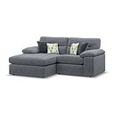 Morgan Modular 2 Seater Left Hand Compact  Chaise Sofa in Santos Grey with Green and Grey Scatters - Group 12