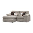Morgan Modular 2 Seater Left Hand Compact Chaise Sofa in Santos Mink with Orange and Beige Scatters - Group 12