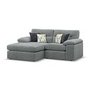 Morgan Modular 2 Seater Left Hand Compact Chaise Sofa in Santos Steel with Green and Grey Scatters - Group 12