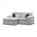 Morgan Modular 2 Seater Left Hand Compact Chaise Sofa in Cupid Silver fabric - Group 12