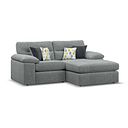 Morgan Modular 2 Seater Right Hand Compact Chaise Sofa in Santos Steel with Green and Grey Scatters - Group 13