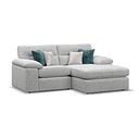 Morgan Modular 2 Seater Right Hand Compact Chaise Sofa in Cupid Silver fabric - Group 13