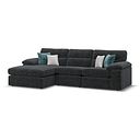 Morgan Modular 3 Seater Left Hand Chaise Sofa in Cupid Charcoal fabric - Group 14
