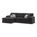 Morgan Modular 3 Seater Left Hand Chaise Sofa in Santos Black with Green and Grey Scatters - Group 14