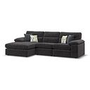 Morgan Modular 3 Seater Left Hand Chaise Sofa in Santos Black with Green and Grey Scatters - Group 14