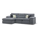Morgan Modular 3 Seater Left Hand Chaise Sofa in Santos Grey with Green and Grey Scatters - Group 14