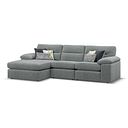 Morgan Modular 3 Seater Left Hand Chaise Sofa in Santos Steel with Green and Grey Scatters - Group 14