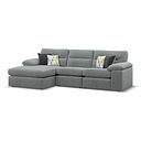 Morgan Modular 3 Seater Left Hand Chaise Sofa in Santos Steel with Green and Grey Scatters - Group 14