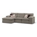 Morgan Modular 3 Seater Left Hand Chaise Sofa in Santos Taupe with Orange and Beige Scatters - Group 14