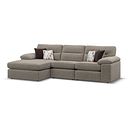 Morgan Modular 3 Seater Left Hand Chaise Sofa in Santos Taupe with Orange and Beige Scatters - Group 14
