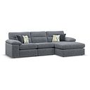 Morgan Modular 3 Seater Right Hand Chaise Sofa in Santos Grey with Green and Grey Scatters - Group 15
