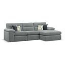 Morgan Modular 3 Seater Right Hand Chaise Sofa in Santos Steel with Green and Grey Scatters - Group 15