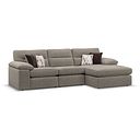 Morgan Modular 3 Seater Right Hand Chaise Sofa in Santos Taupe with Orange and Beige Scatters - Group 15