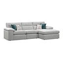 Morgan Modular 3 Seater Right Hand Chaise Sofa in Cupid Silver fabric - Group 15