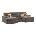Morgan Modular 3 Seater U-Shape Chaise Sofa in Cupid Brown fabric - Group 16
