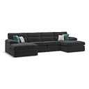 Morgan Modular 4 Seater U-Shape Chaise Sofa in Cupid Charcoal fabric - Group 17