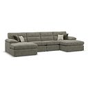 Morgan Modular 4 Seater U-Shape Chaise Sofa in Olive Green Fabric - Group 17