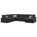 Morgan Modular 6 Seater Right Hand Corner Sofa with Chaise in Cupid Charcoal fabric - Group 19
