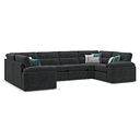 Morgan Small U-Shape Modular Corner Sofa in Cupid Charcoal fabric - Group 10