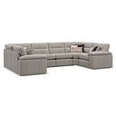 Morgan Small U-Shape Modular Corner Sofa in Santos Mink with Orange and Beige Scatters - Group 10