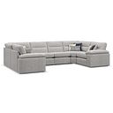 Morgan Small U-Shape Modular Corner Sofa in Santos Silver with Green and Grey Scatters - Group 10