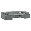 Morgan Small U-Shape Modular Corner Sofa in Santos Steel with Green and Grey Scatters - Group 10