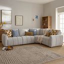 Nap 4 Seat Left Hand Modular Corner Sofa in  Coastal Linen Fabric - Group 4