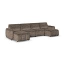 Nap Modular 4 Seater U-Shape Chaise Sofa in Dapple Chocolate Fabric  - Group 17