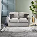 Nebraska 2 Seater High Back Sofa in Aero Silver with Grey Scatters