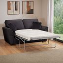 Nebraska 2 Seater Sofa Bed with Deluxe Mattress in Aero Charcoal with Grey Scatters