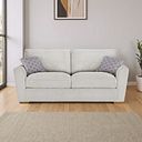Nebraska 3 Seater High Back Sofa in Aero Silver with Grey Scatters