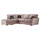 Nebraska Right Hand Corner High Back Sofa with Storage Footstool in Aero Fawn with Cedar Scatters
