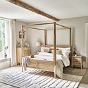 Newton Light Natural Solid Oak Double Four Poster Bed