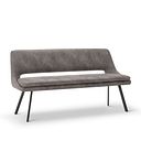 Nico Dining Bench in Dark Grey with Black Metal Legs