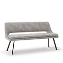 Nico Dining Bench in Light Grey with Black Metal Legs