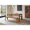 Noah Solid Mango Dining Table + 2 Noah Solid Mango Benches